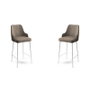 Hanah Home Juego de 2 Taburetes de Bar Cappuccino y Blanco - 45x105x43 cm